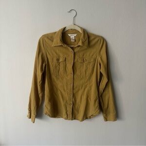 Sundance Corduroy Button Down Long Sleeve Shirt Mustard Western Rodeo Cowgirl 6